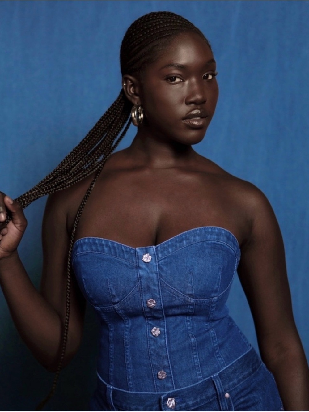 Gap X HFR by Atelier Ndigo Strapless Blue Denim Bustier Top